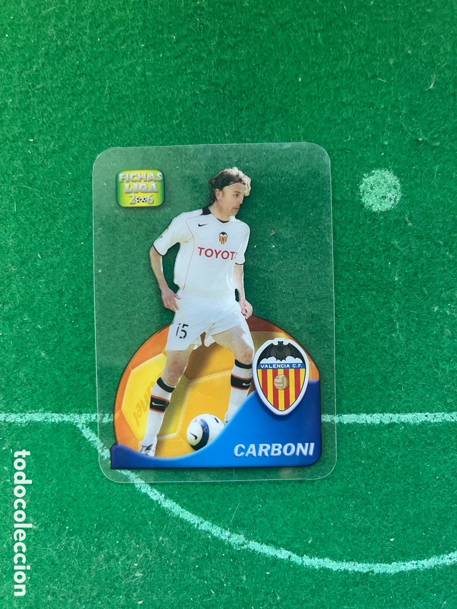 Cromos de f&uacute;tbol: 545 CARBONI VALENCIA LAS FICHAS DE LA LIGA 2005 2006 MUNDICROMO LAMINCARDS DANET