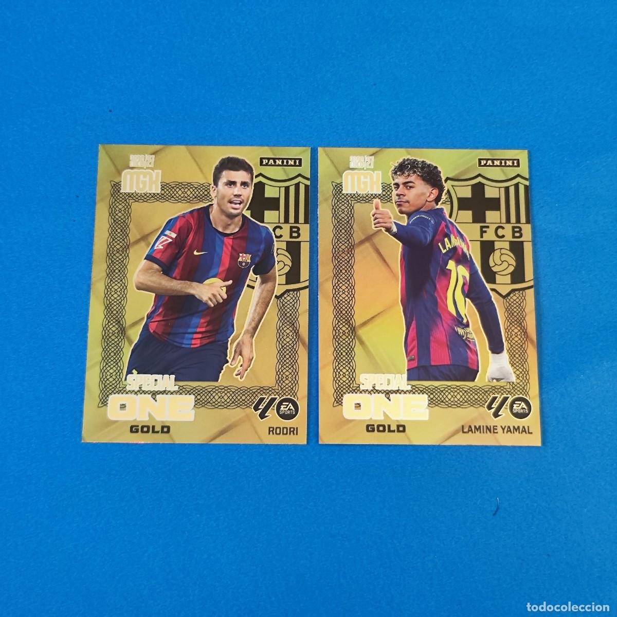 Cromos de f&uacute;tbol: Megacracks 2026 2027 / 26 27 Special One Gold Rodri lamine Yamal Barcelona