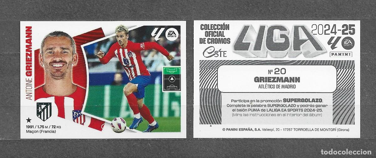 Cromos de f&uacute;tbol: Liga este 24/25 - Griezmann - N&ordm; 20 - Atl&eacute;tico de Madrid