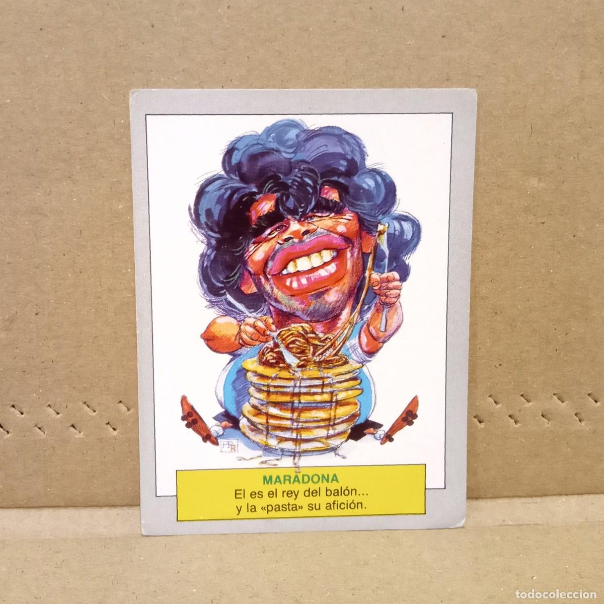 Cromos de f&uacute;tbol: CROMO CARD PEGATINA STICKER KARIKATAS Y CHISTORRETAS 1990 DIEGO MARADONA #11 EDICIONES ESTE ESPA&Ntilde;A