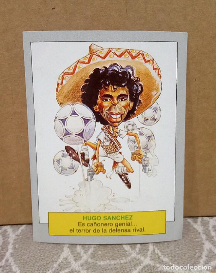 Cromos de f&uacute;tbol: CROMO CARD PEGATINA STICKER KARIKATAS Y CHISTORRETAS 1990 HUGO SANCHEZ #3 EDICIONES ESTE ESPA&Ntilde;A