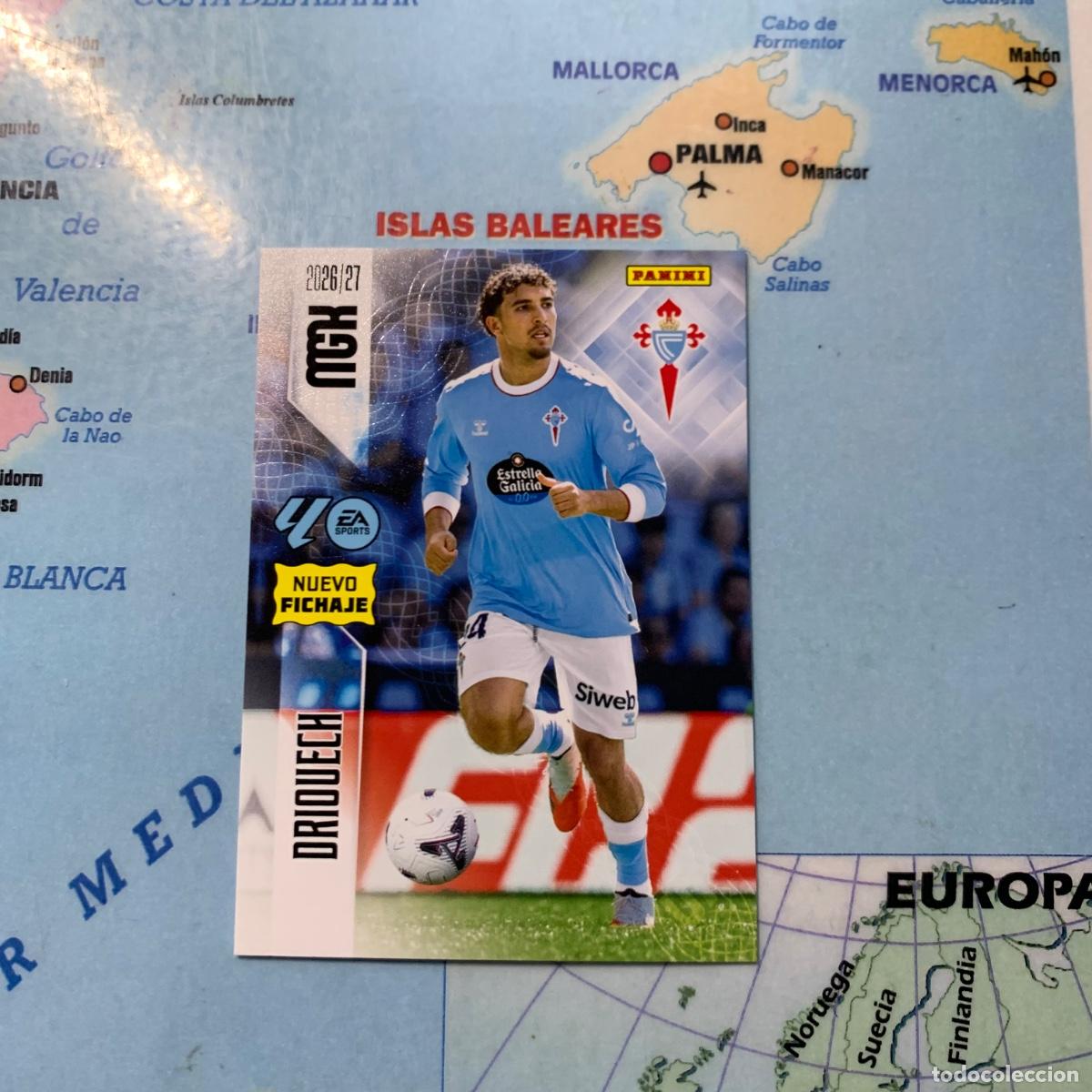 Cromos de f&uacute;tbol: Driouech nuevo fichaje n&uacute;mero 490 del Celta Megacracks 26-27-2026-2027