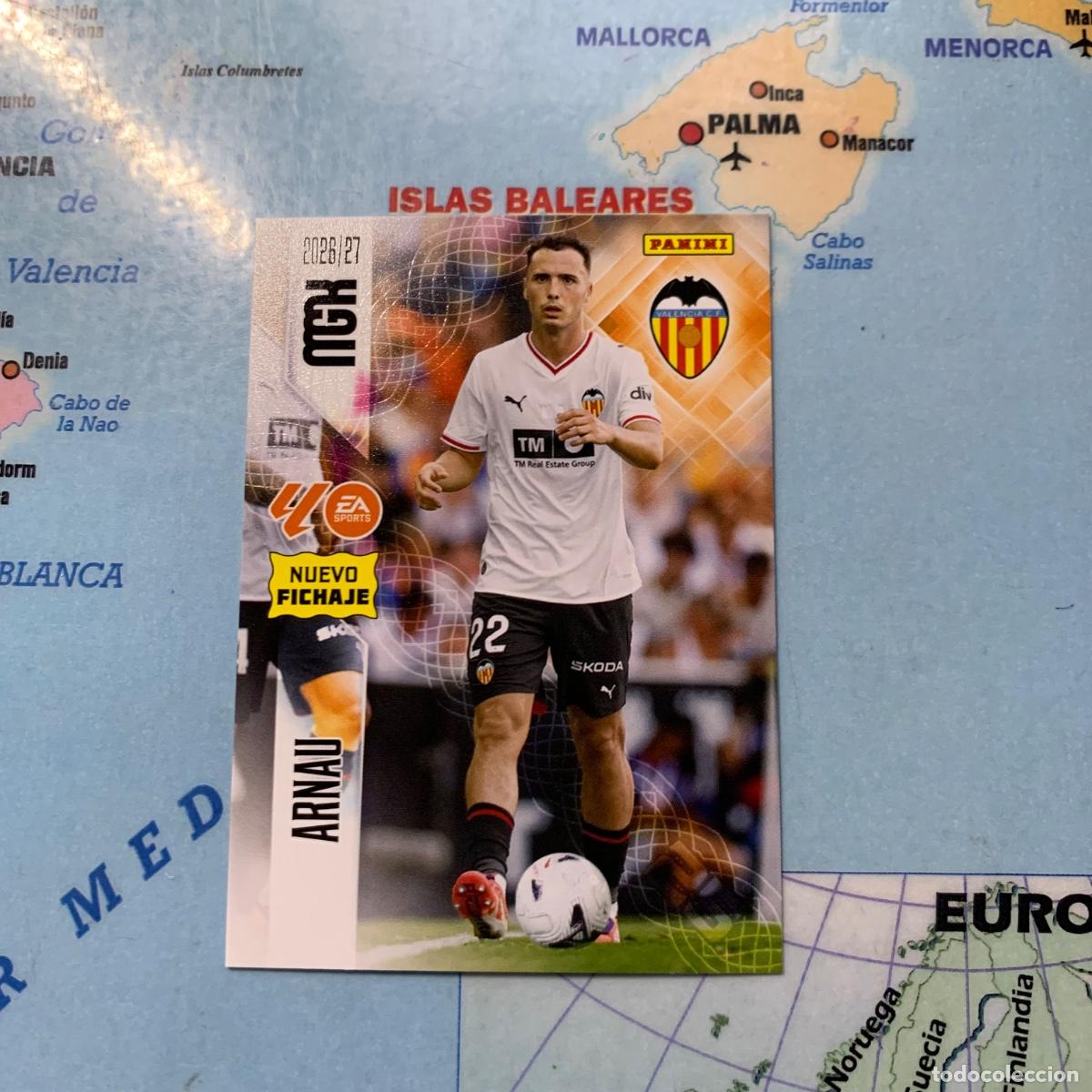 Cromos de f&uacute;tbol: Arnau nuevo fichaje n&uacute;mero 497 del Valencia de La Coru&ntilde;a Megacracks 26-27-2026-2027