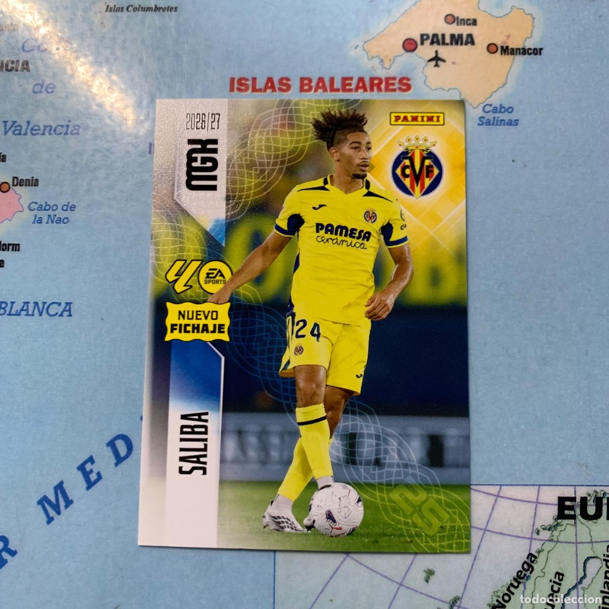 Cromos de f&uacute;tbol: Saliba nuevo fichaje n&uacute;mero 506 del Villarreal Megacracks 26-27 2026-2027