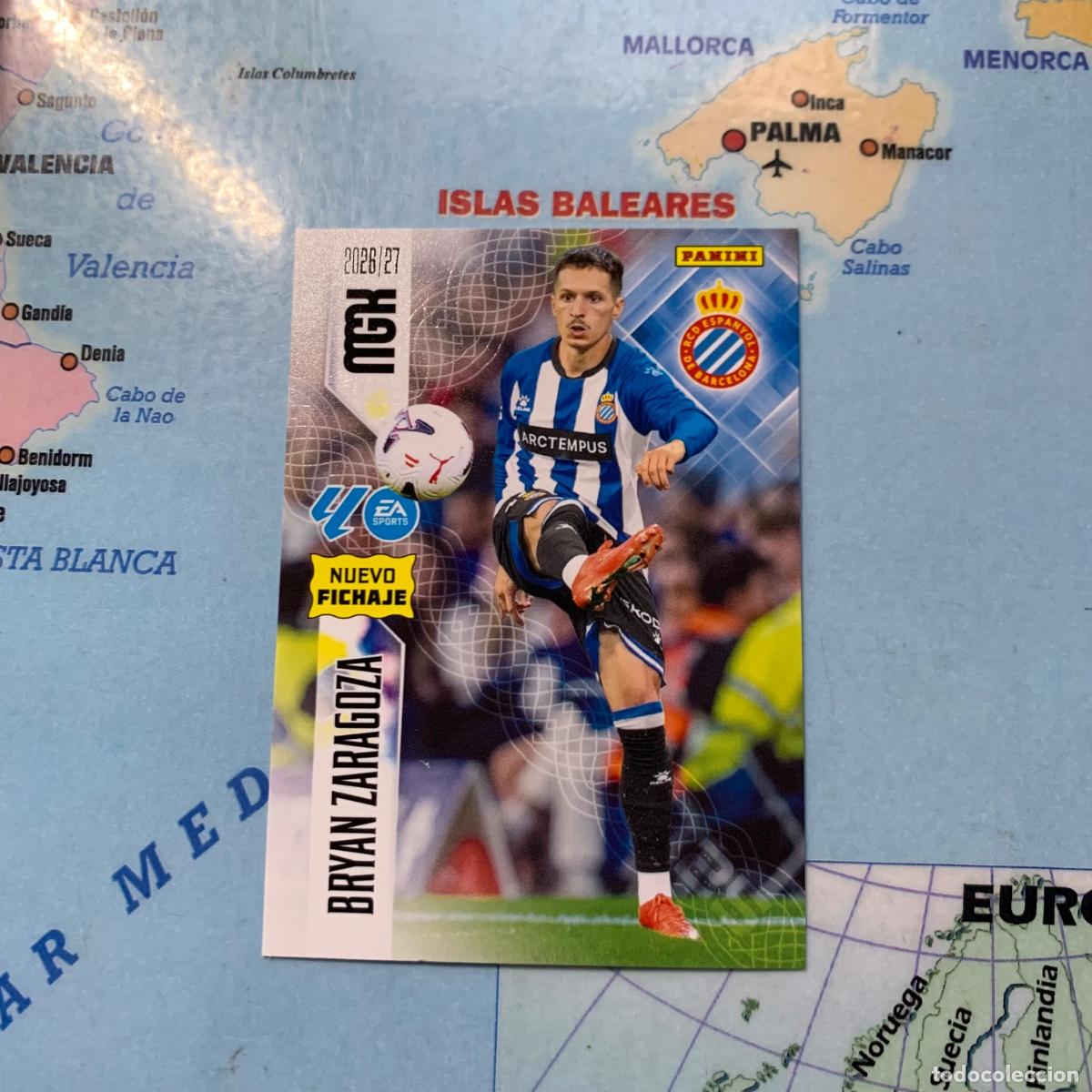 Cromos de f&uacute;tbol: Bryan Zaragoza nuevo fichaje n&uacute;mero 508 del Espa&ntilde;ol Megacracks 26-27 2026-2027
