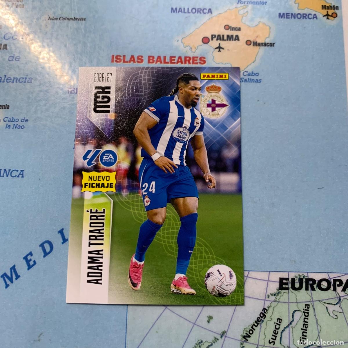 Cromos de f&uacute;tbol: Adama Traore nuevo fichaje n&uacute;mero 510 del Deportivo de La Coru&ntilde;a Megacracks 26-27 2026-2027