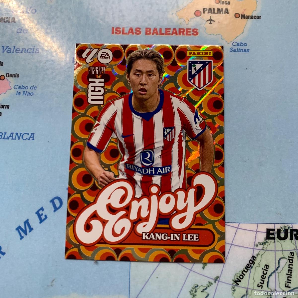 Cromos de f&uacute;tbol: Kang-in lee nueva enjoy n&uacute;mero 519 Del Atl&eacute;tico de Madrid megacracks 26-27 2026-2027