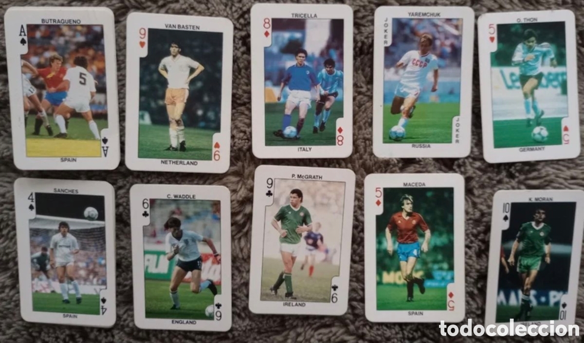 Fu&szlig;ball-Sticker: Lote 34 Cartas/Cromos Eurocopa 1988