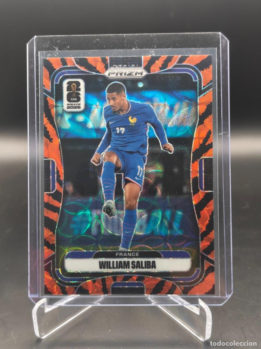 Cromos de Futebol: William Saliba Panini Prizm World Cup 2026 #22 Choice Tiger Stripe SP Francia