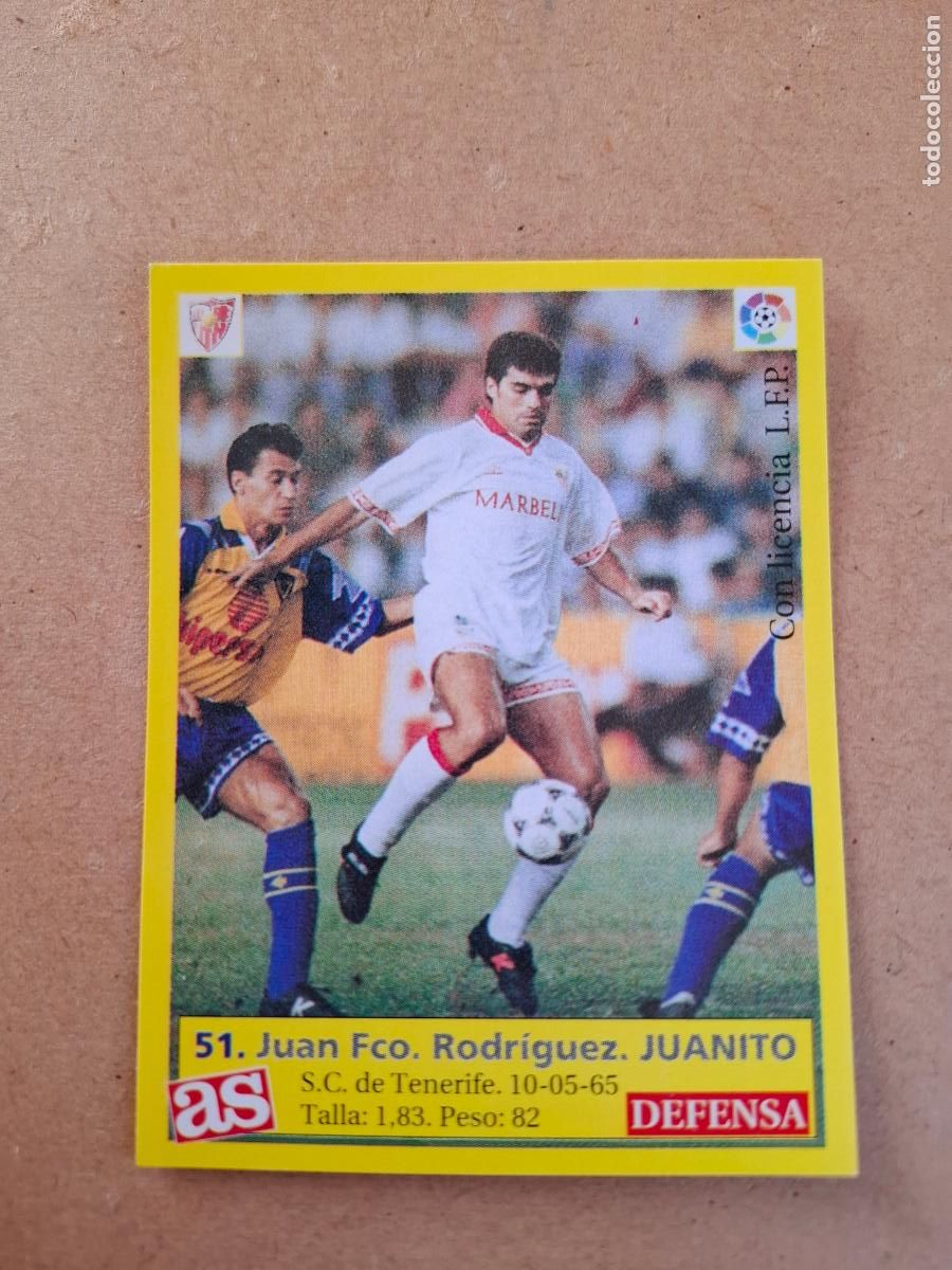 Cromos de f&uacute;tbol: LIGA 95 96 1995 1996 - AS - 51 JUANITO - SEVILLA FC ( NUNCA PEGADO )