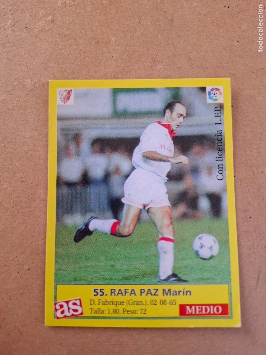 Cromos de f&uacute;tbol: LIGA 95 96 1995 1996 - AS - 55 RAFA PAZ - SEVILLA FC ( NUNCA PEGADO )