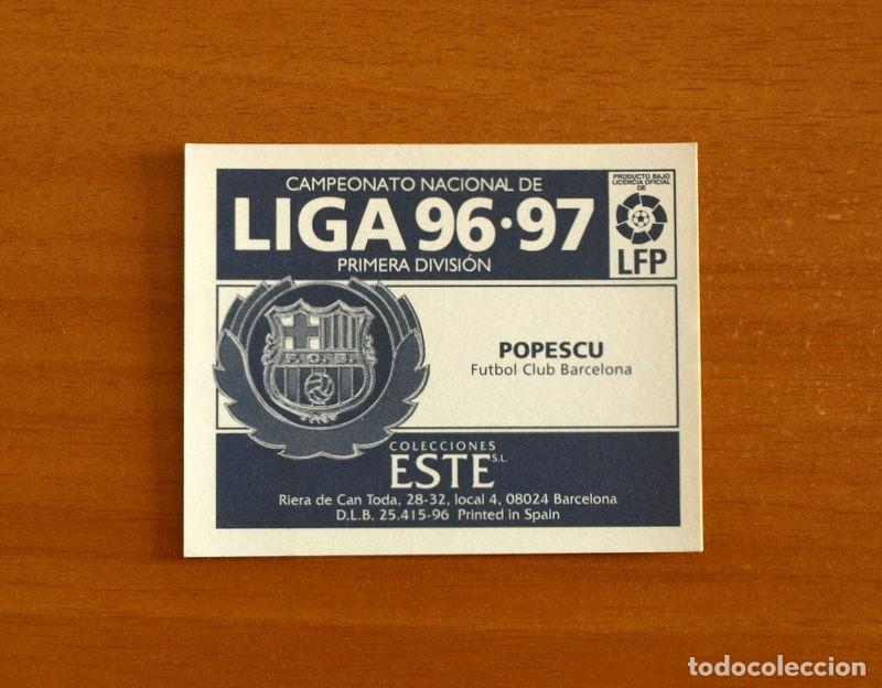 Cromos de f&uacute;tbol: F&uacute;tbol Club Barcelona - Popescu - Ediciones Este Liga 1996-1997, 96-97 - Nunca Pegado