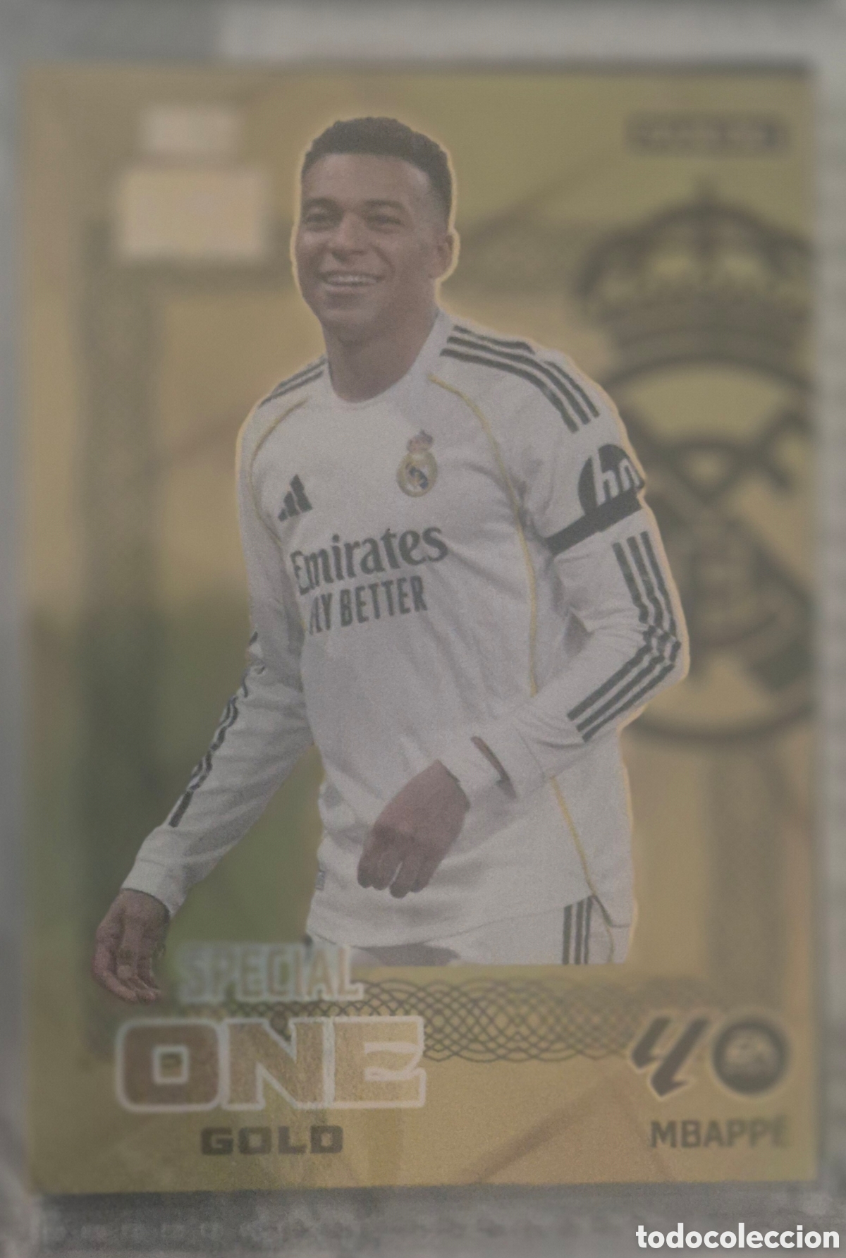 Cromos de f&uacute;tbol: Mbappe madrid special one gold megacracks 26 27