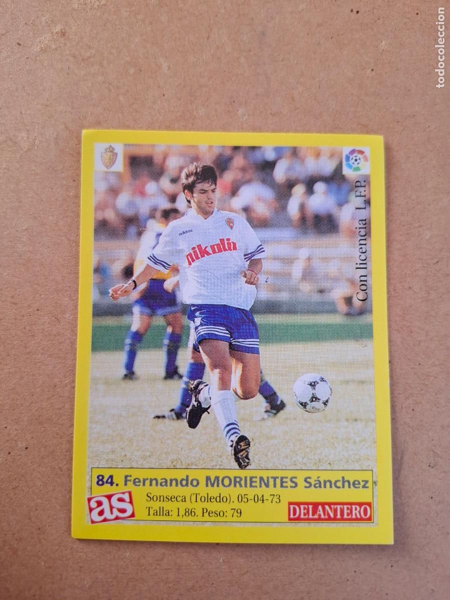 Cromos de f&uacute;tbol: LIGA 95 96 1995 1996 - AS - 84 MORIENTES - REAL ZARAGOZA ( NUNCA PEGADO )