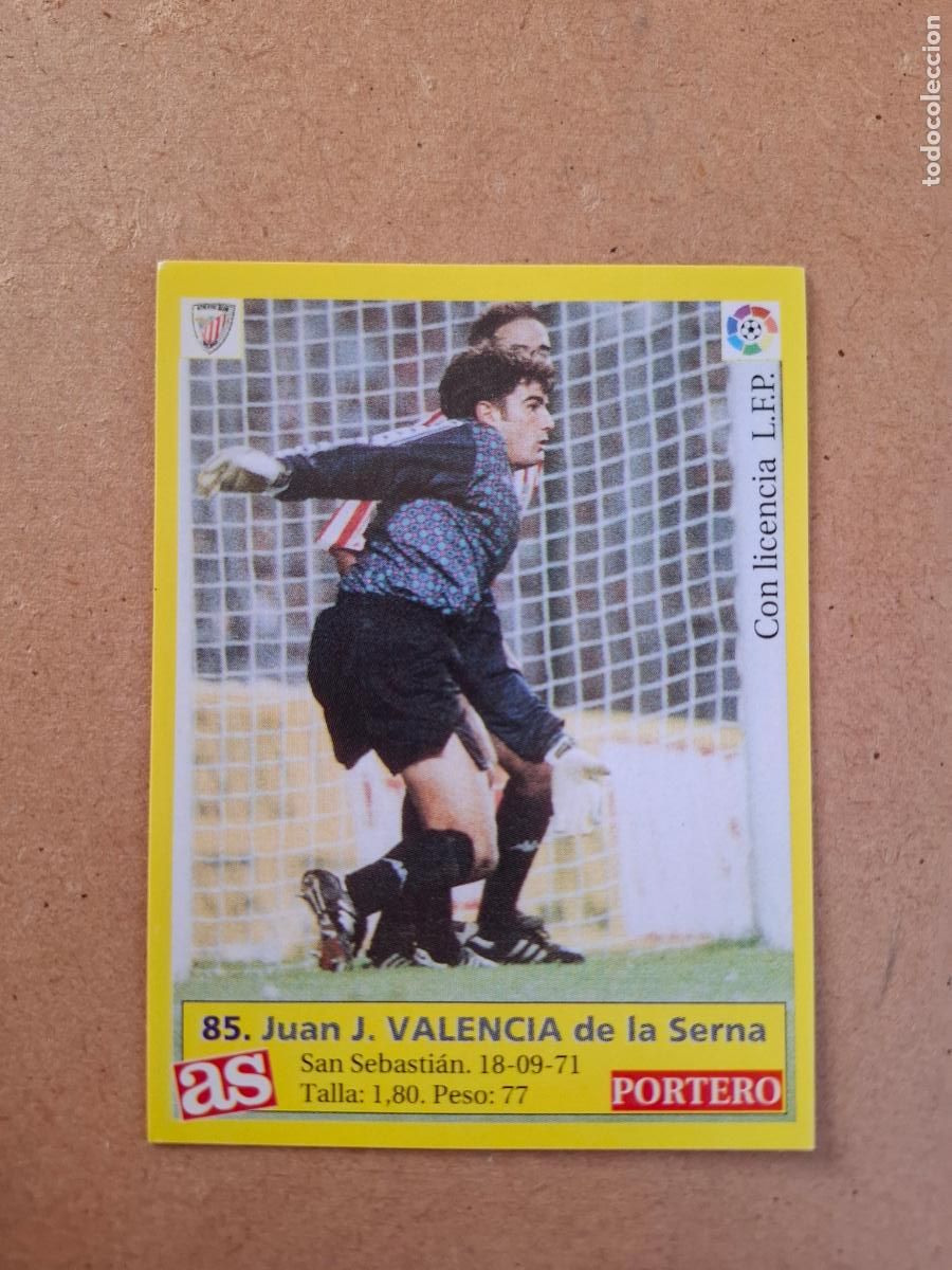 Cromos de f&uacute;tbol: LIGA 95 96 1995 1996 - AS - 85 VALENCIA - ATHLETIC CLUB ( NUNCA PEGADO )