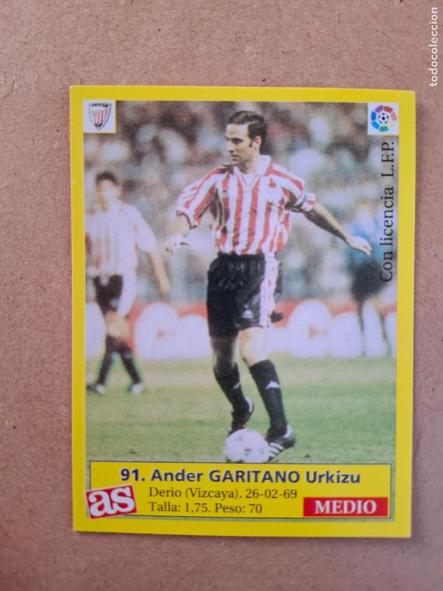 Cromos de f&uacute;tbol: LIGA 95 96 1995 1996 - AS - 91 GARITANO - ATHLETIC CLUB ( NUNCA PEGADO )