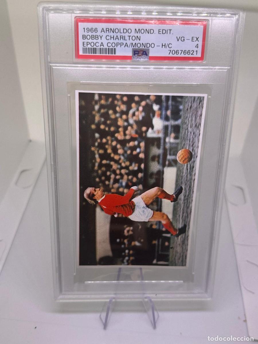 Cromos de f&uacute;tbol: Bobby Charlton Inglaterra Arnoldo Mond Epoca Coppa Mondo H/C 1966 Psa 4 Pop 1