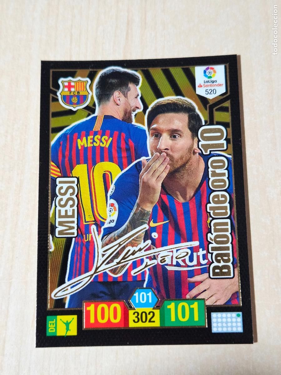 Cromos de f&uacute;tbol: FICHA N&ordm; 520 MESSI - ADRENALYN 18 19 - PANINI 2018 - 19 - CROMO - BALON DE ORO 10 FIRMADO