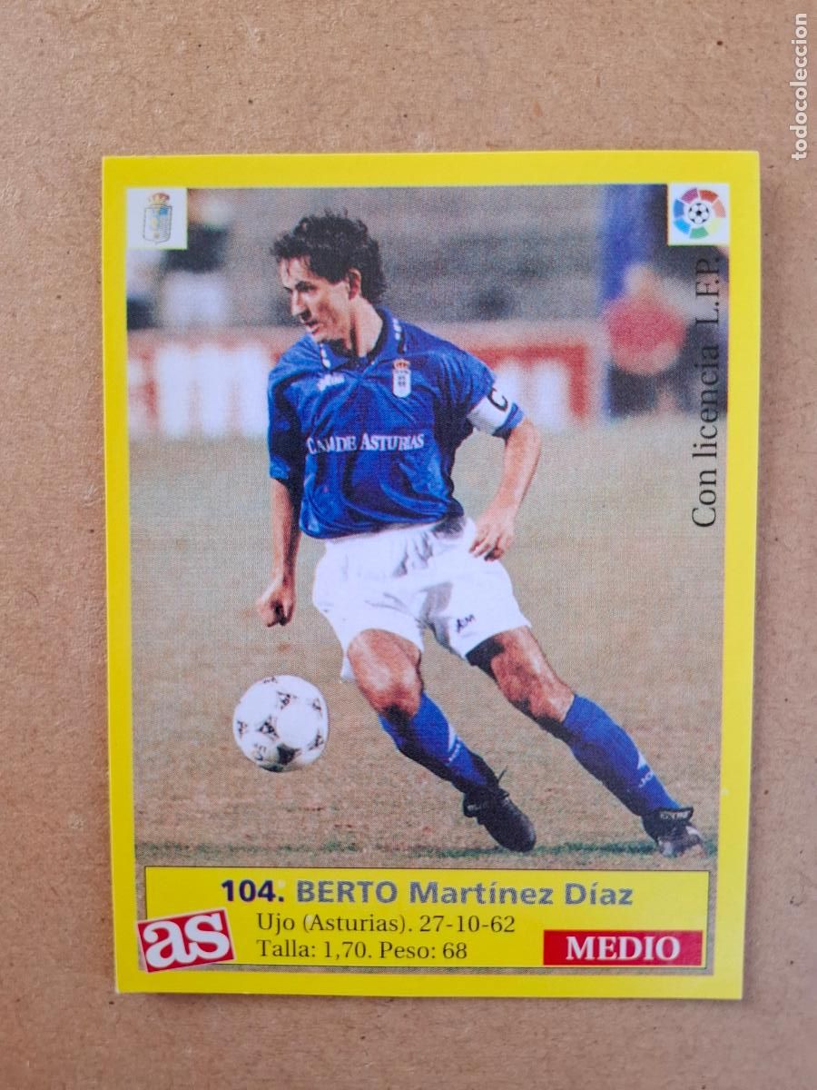 Cromos de f&uacute;tbol: LIGA 95 96 1995 1996 - AS - 104 BERTO - REAL OVIEDO ( NUNCA PEGADO )