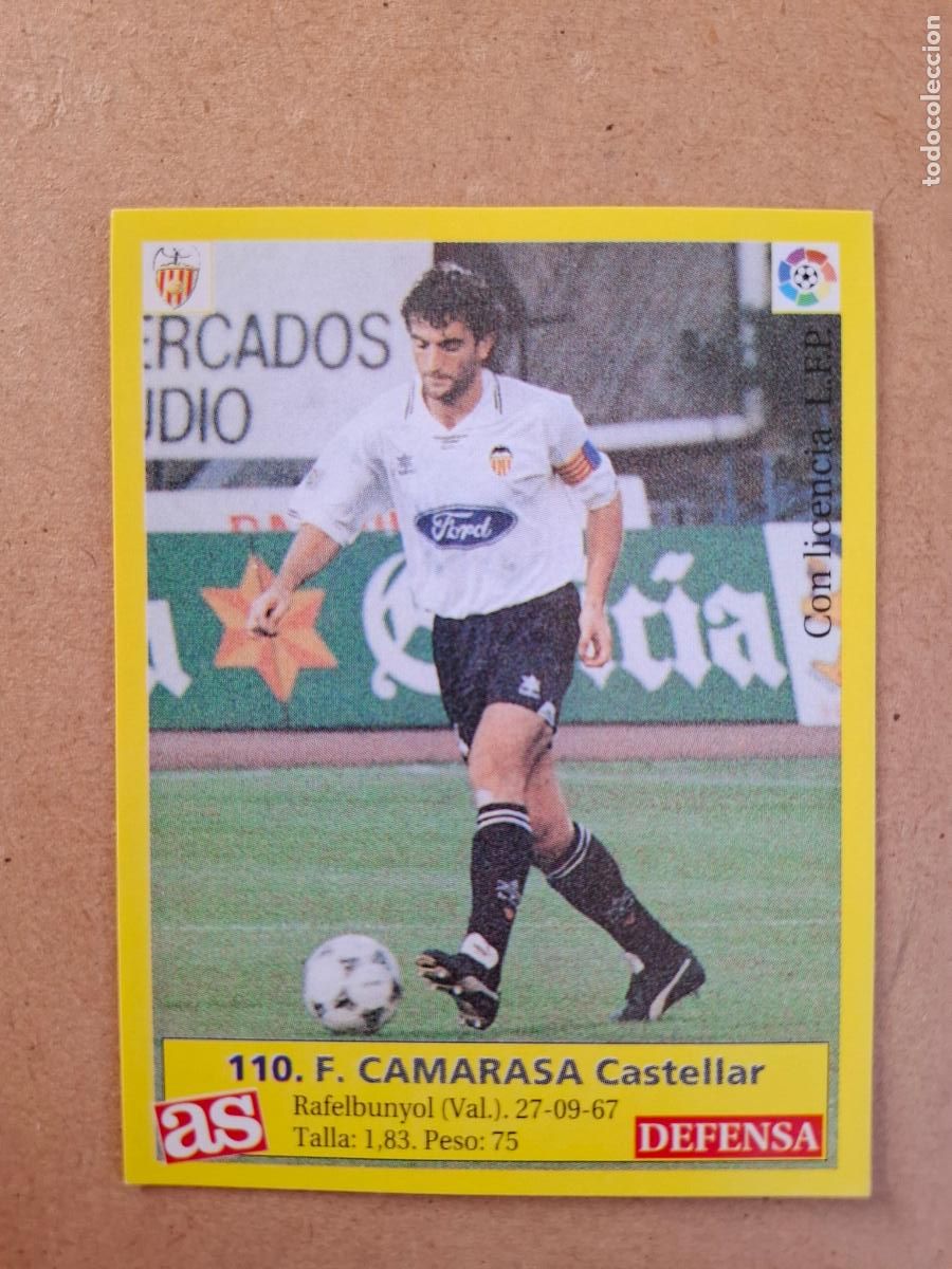 Fu&szlig;ball-Sticker: LIGA 95 96 1995 1996 - AS - 110 CAMARASA - VALENCIA CF ( NUNCA PEGADO )