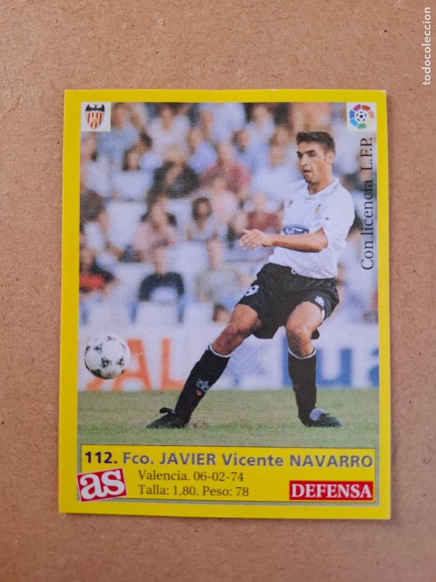 Cromos de f&uacute;tbol: LIGA 95 96 1995 1996 - AS - 112 NAVARRO - VALENCIA CF ( NUNCA PEGADO )