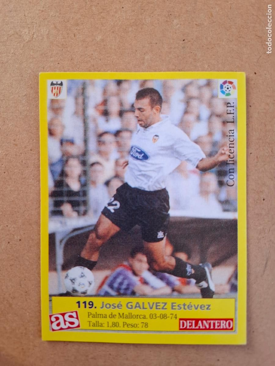 Fu&szlig;ball-Sticker: LIGA 95 96 1995 1996 - AS - 119 GALVEZ - VALENCIA CF ( NUNCA PEGADO )