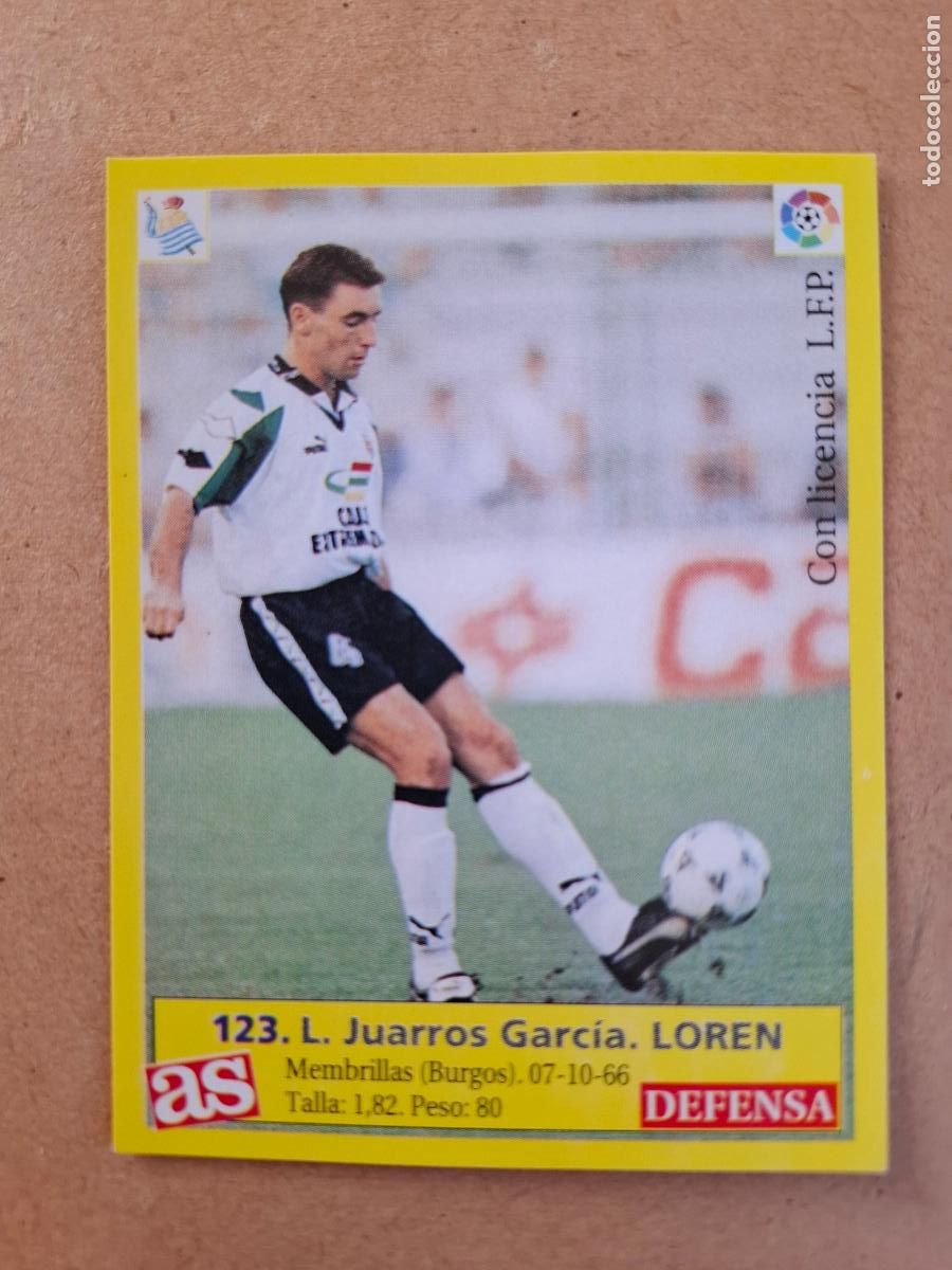 Fu&szlig;ball-Sticker: LIGA 95 96 1995 1996 - AS - 123 LOREN - M&Eacute;RIDA ( ERROR ) ( NUNCA PEGADO )