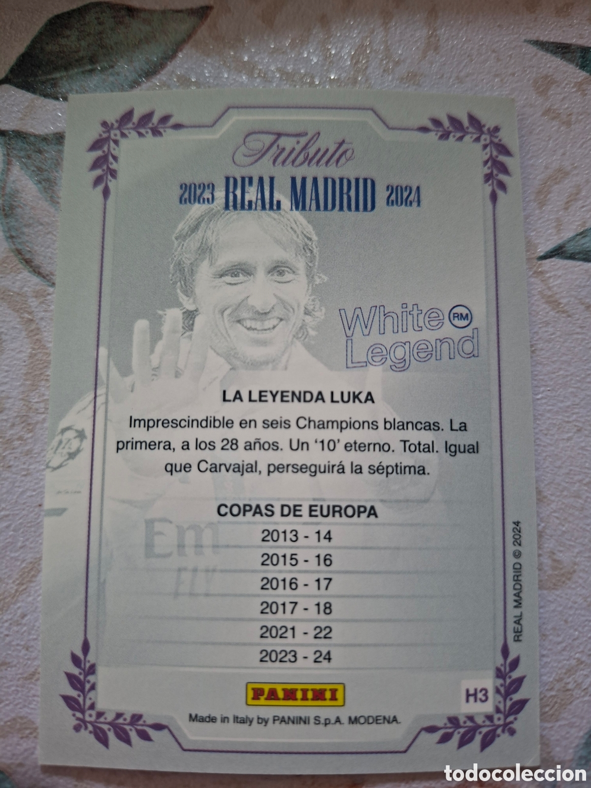 Cromos de f&uacute;tbol: Modric tributo madrid -H3 - Foto 2