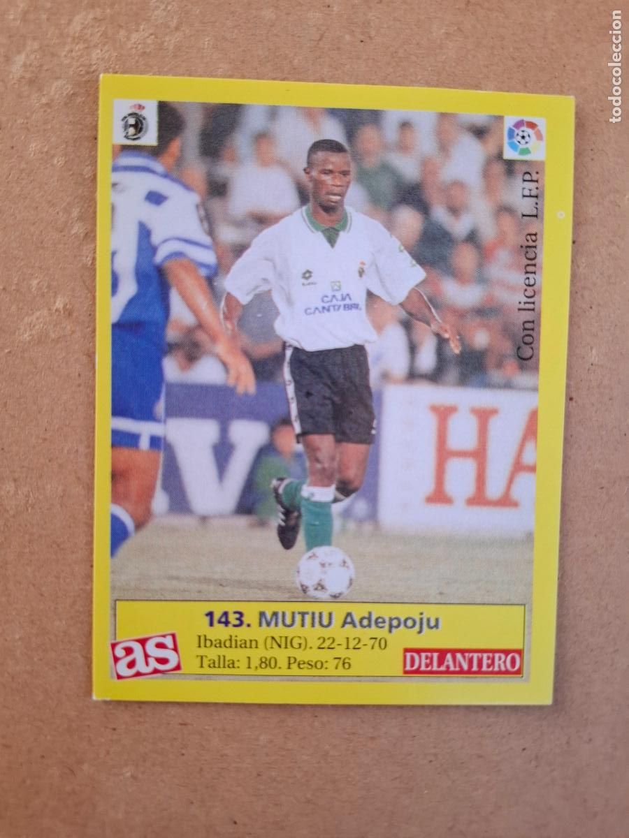 Cartes &agrave; collectionner de Football: LIGA 95 96 1995 1996 - AS - 143 MUTIU - RACING CLUB ( NUNCA PEGADO )