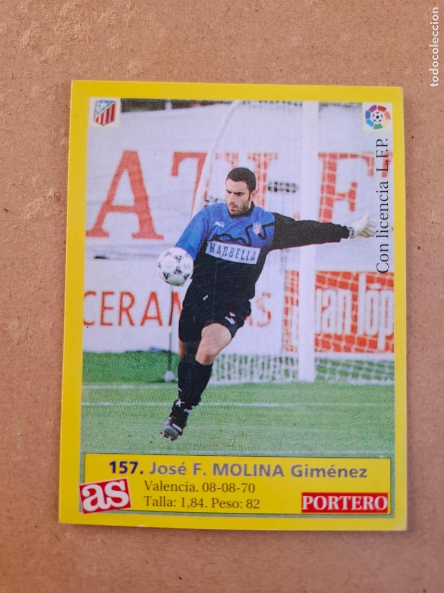 Cromos de f&uacute;tbol: LIGA 95 96 1995 1996 - AS - 157 MOLINA - AT. MADRID ( NUNCA PEGADO )