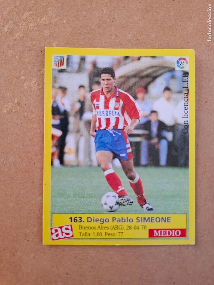 Cromos de f&uacute;tbol: LIGA 95 96 1995 1996 - AS - 163 SIMEONE - AT. MADRID ( NUNCA PEGADO )