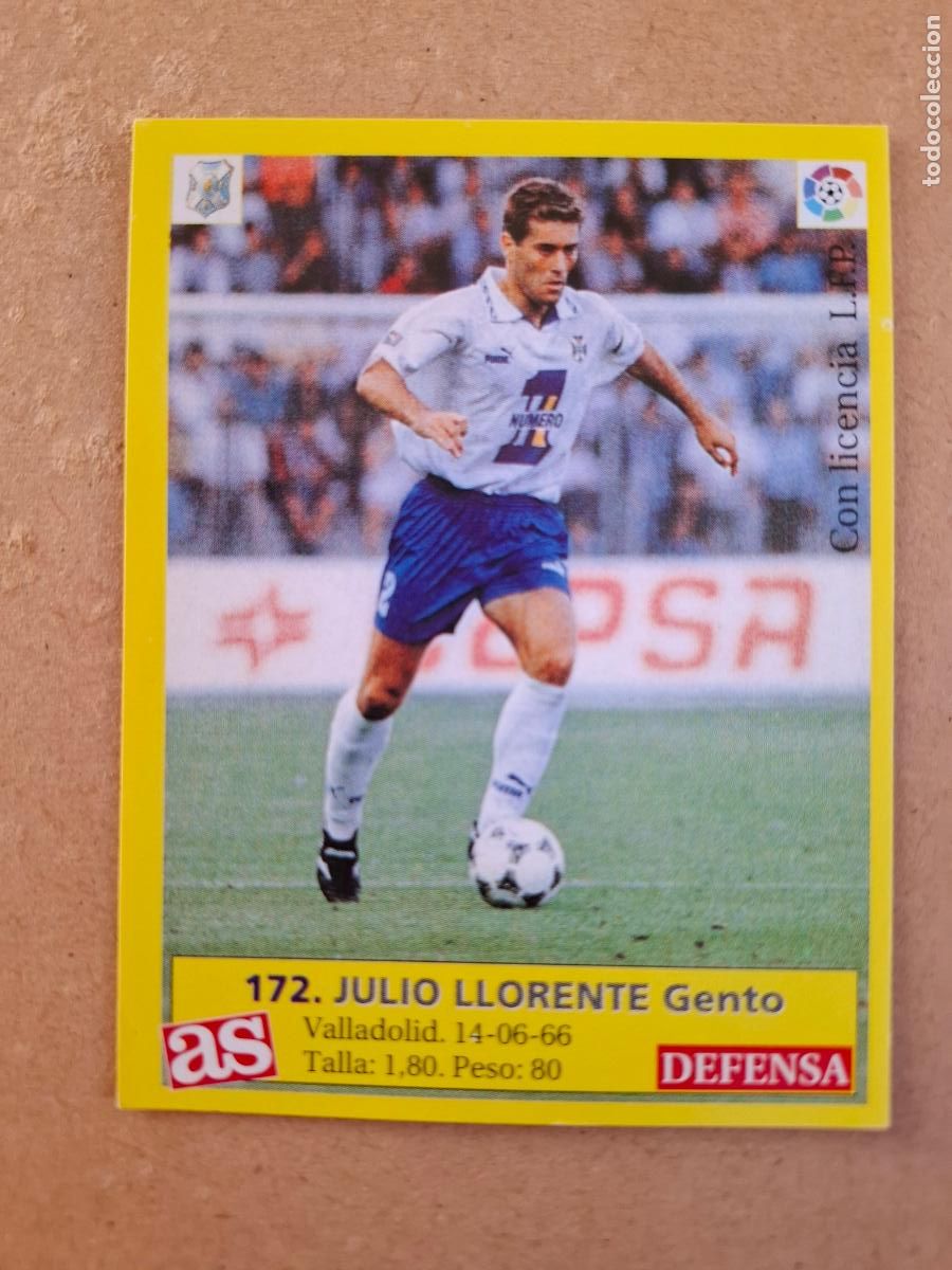 Cromos de f&uacute;tbol: LIGA 95 96 1995 1996 - AS - 172 JULIO LLORENTE - C.D. TENERIFE ( NUNCA PEGADO )