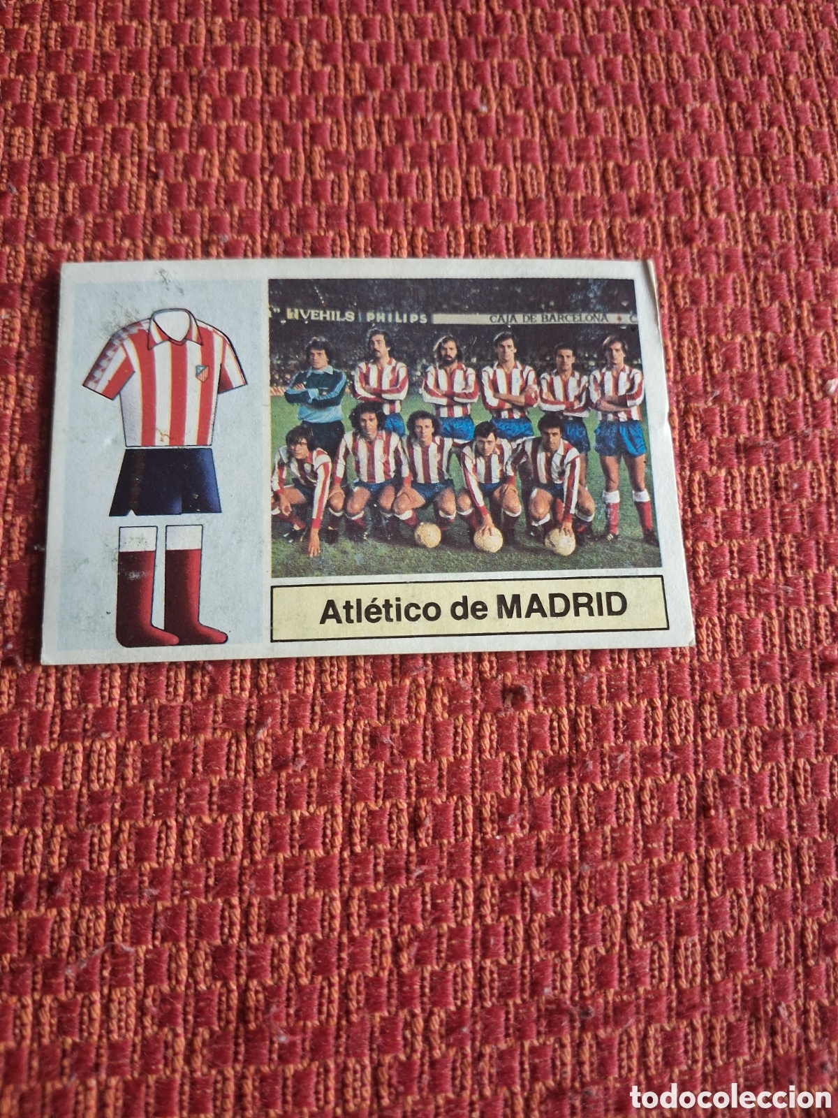 Football Stickers: Liga este 82 83 alineacion del Atl&eacute;tico de Madrid pantal&oacute;n oscuro recuperado del &aacute;lbum ver fotos
