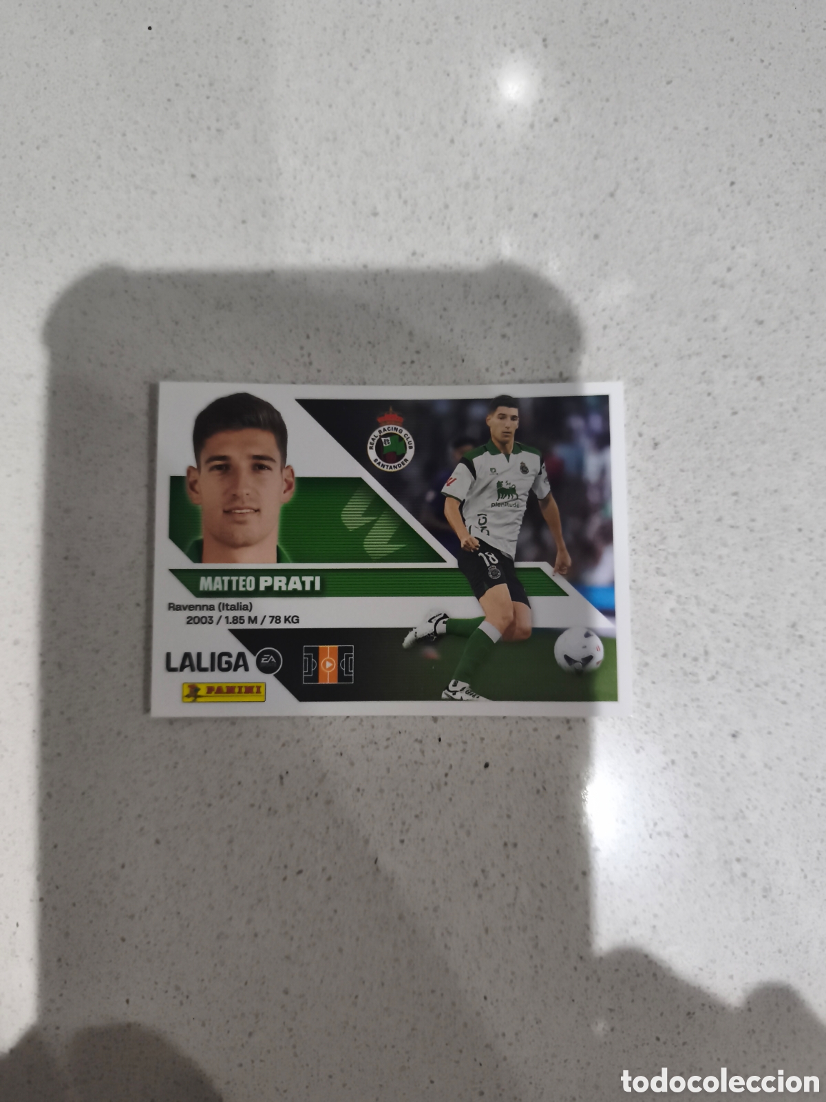 Cromos de f&uacute;tbol: CROMO N&Uacute;MERO 12 BIS COLOCA PRATI RACING SANTANDER. LIGA ESTE 26/27. PANINI. CUARTA EDICI&Oacute;N.