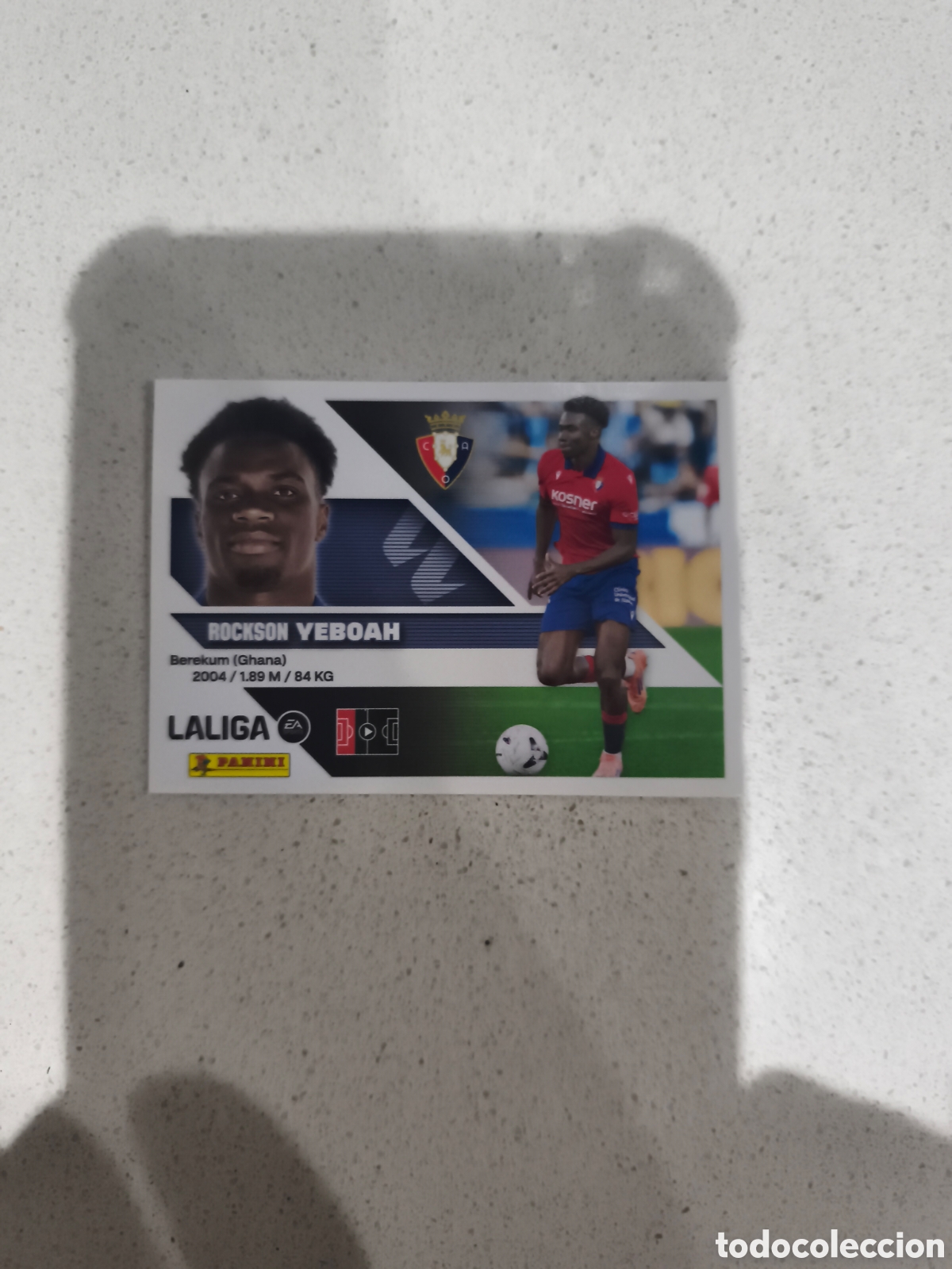 Cromos de f&uacute;tbol: CROMO N&Uacute;MERO 7 BIS COLOCA YEBOAH OSASUNA. LIGA ESTE 26/27. PANINI. CUARTA EDICI&Oacute;N.