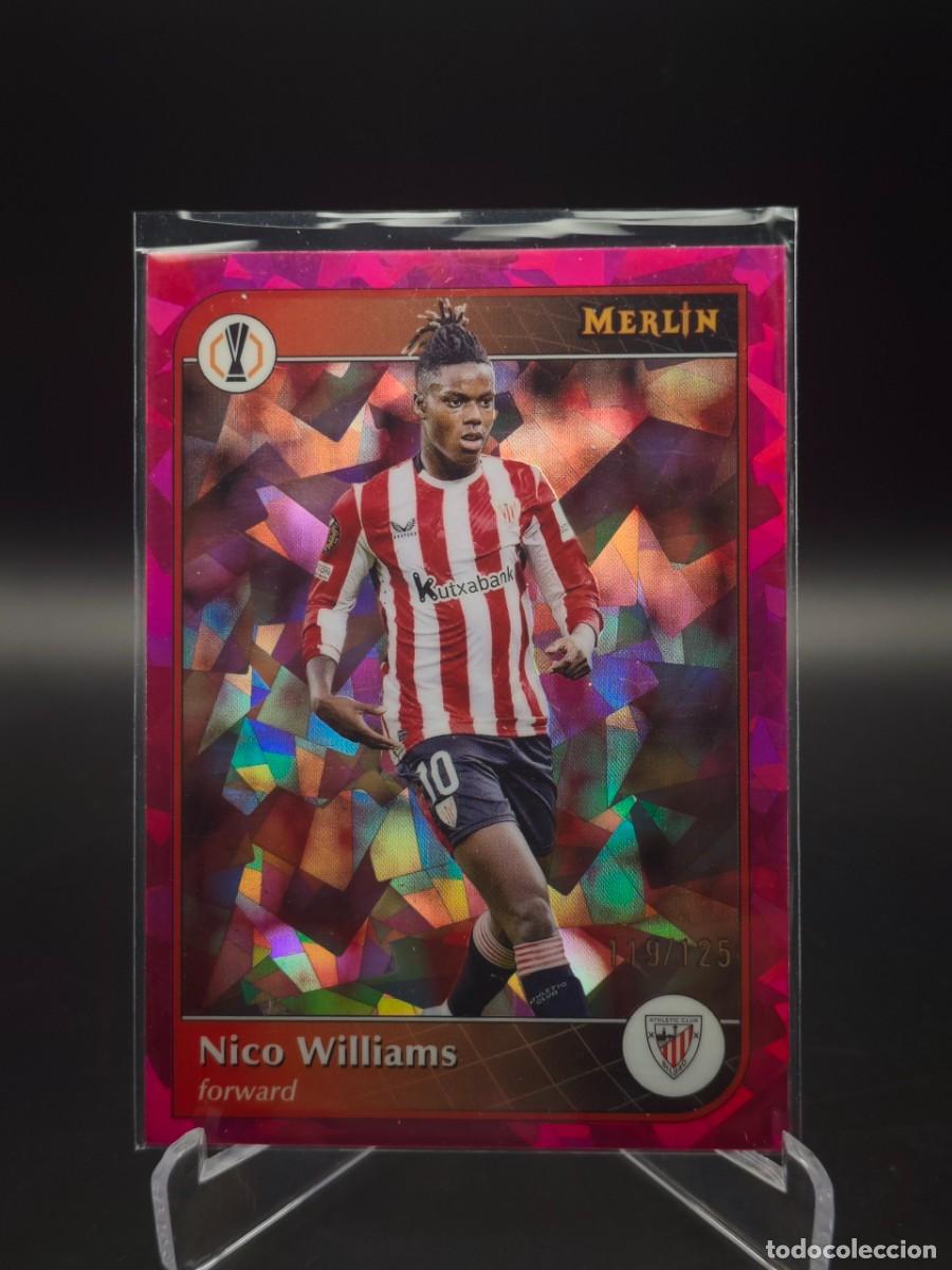 Cromos de f&uacute;tbol: Nico Williams Topps Merlin #17 Athletic Club rosa mosaico 119/125