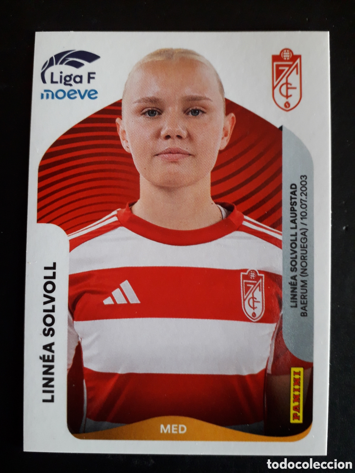 Cromos de f&uacute;tbol: LINN&Eacute;A SOLVOLL GRANADA N&deg; 215 LIGA F FEMENINA 2025 2026 25 26 PANINI SIN PEGAR PEDIDO M&Iacute;NIMO 3&euro;