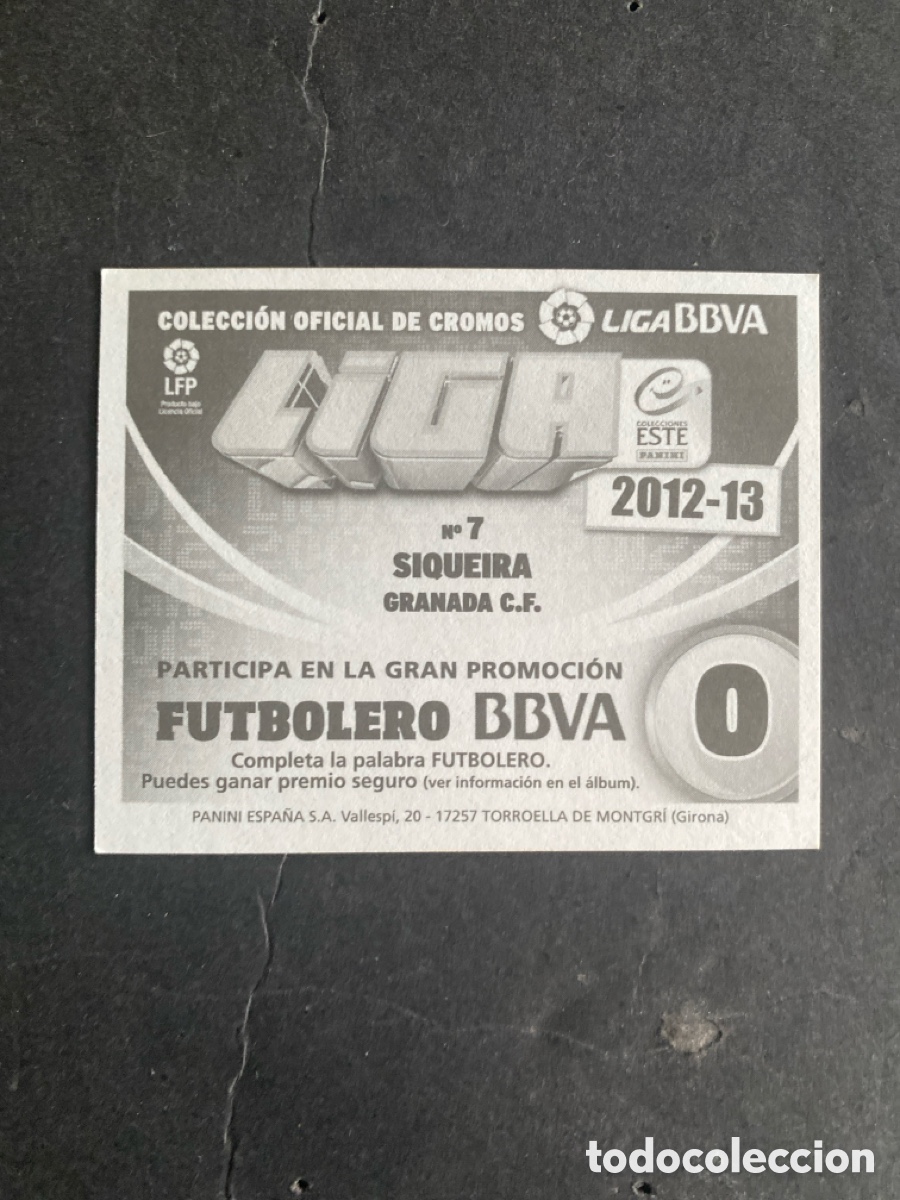 Cromos de f&uacute;tbol: Cromo liga 12/13 Granada N* 7 - Foto 2