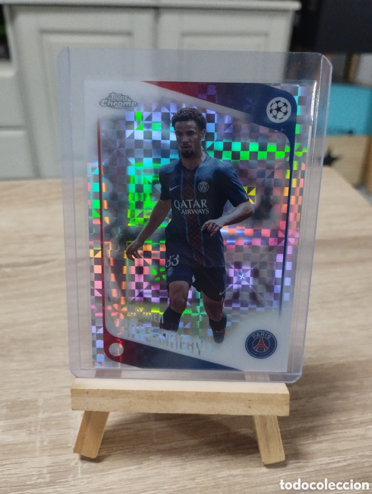 Cromos de f&uacute;tbol: Carta Topps X-Fractor de Za&iuml;re-Emery con el PSG