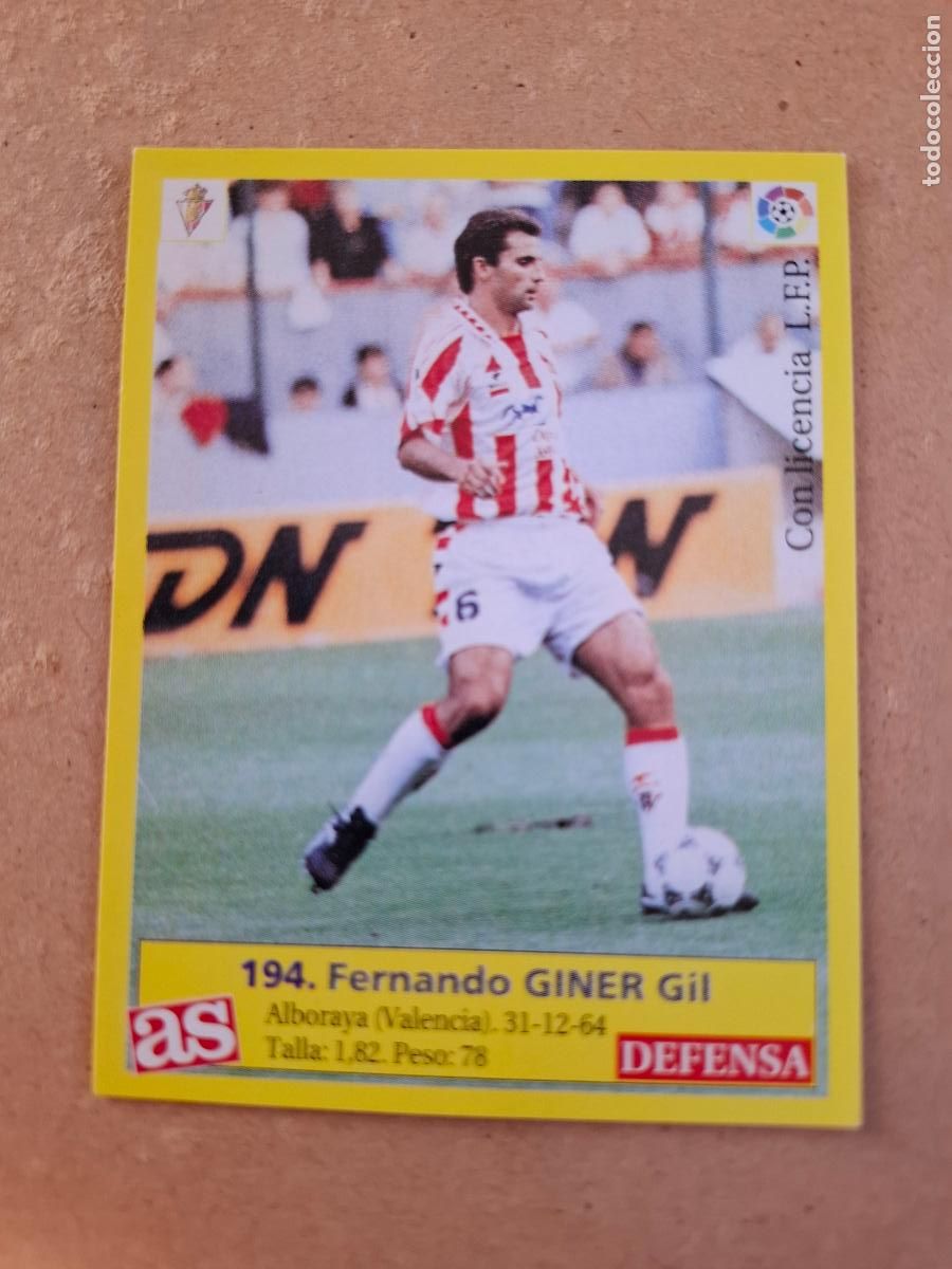 Cromos de f&uacute;tbol: LIGA 95 96 1995 1996 - AS - 194 GINER - SPORTING GIJ&Oacute;N ( NUNCA PEGADO )