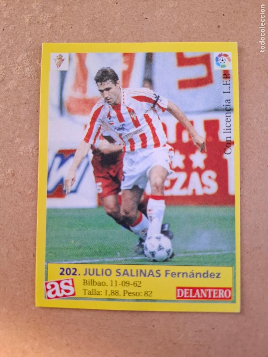 Cromos de f&uacute;tbol: LIGA 95 96 1995 1996 - AS - 202 JULIO SALINAS - SPORTING GIJ&Oacute;N ( NUNCA PEGADO )