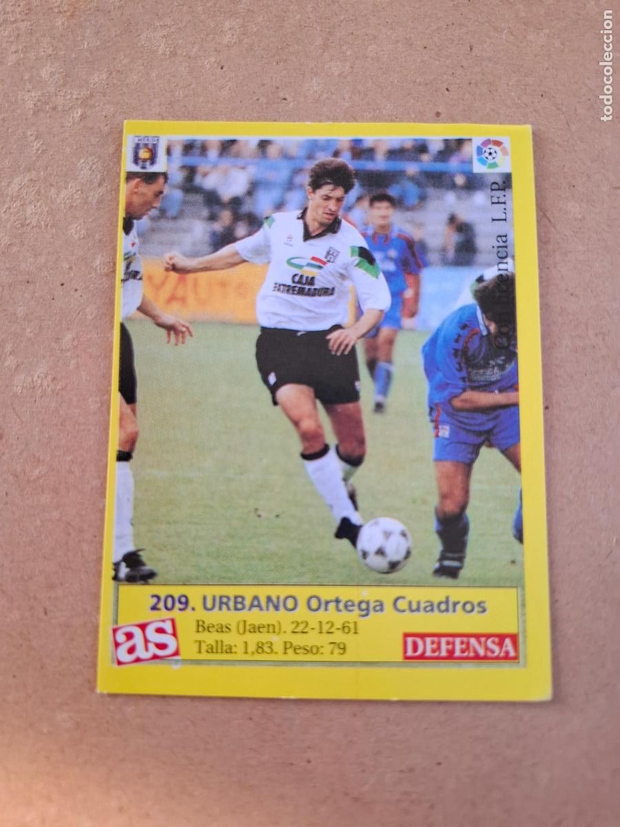Cromos de f&uacute;tbol: LIGA 95 96 1995 1996 - AS - 209 URBANO - M&Eacute;RIDA C.P. ( NUNCA PEGADO )