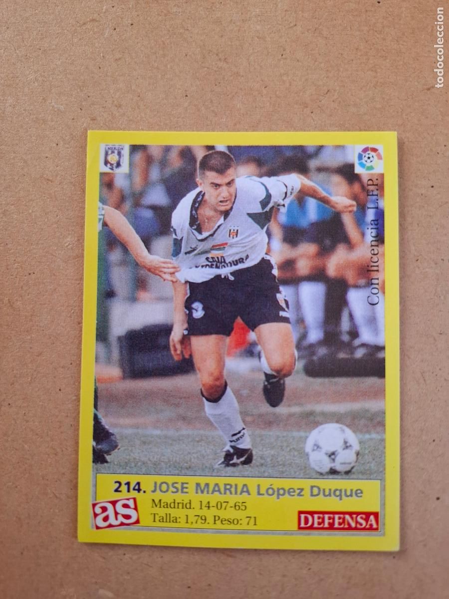 Cromos de f&uacute;tbol: LIGA 95 96 1995 1996 - AS - 214 JOS&Eacute; MAR&Iacute;A - M&Eacute;RIDA C.P. ( NUNCA PEGADO )