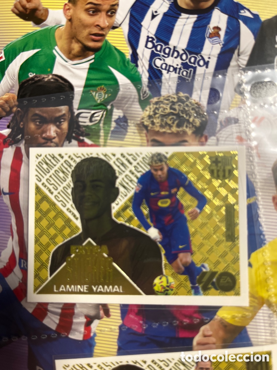 Cromos de f&uacute;tbol: Lamine Yamal extra sticker Oro. 2026-27