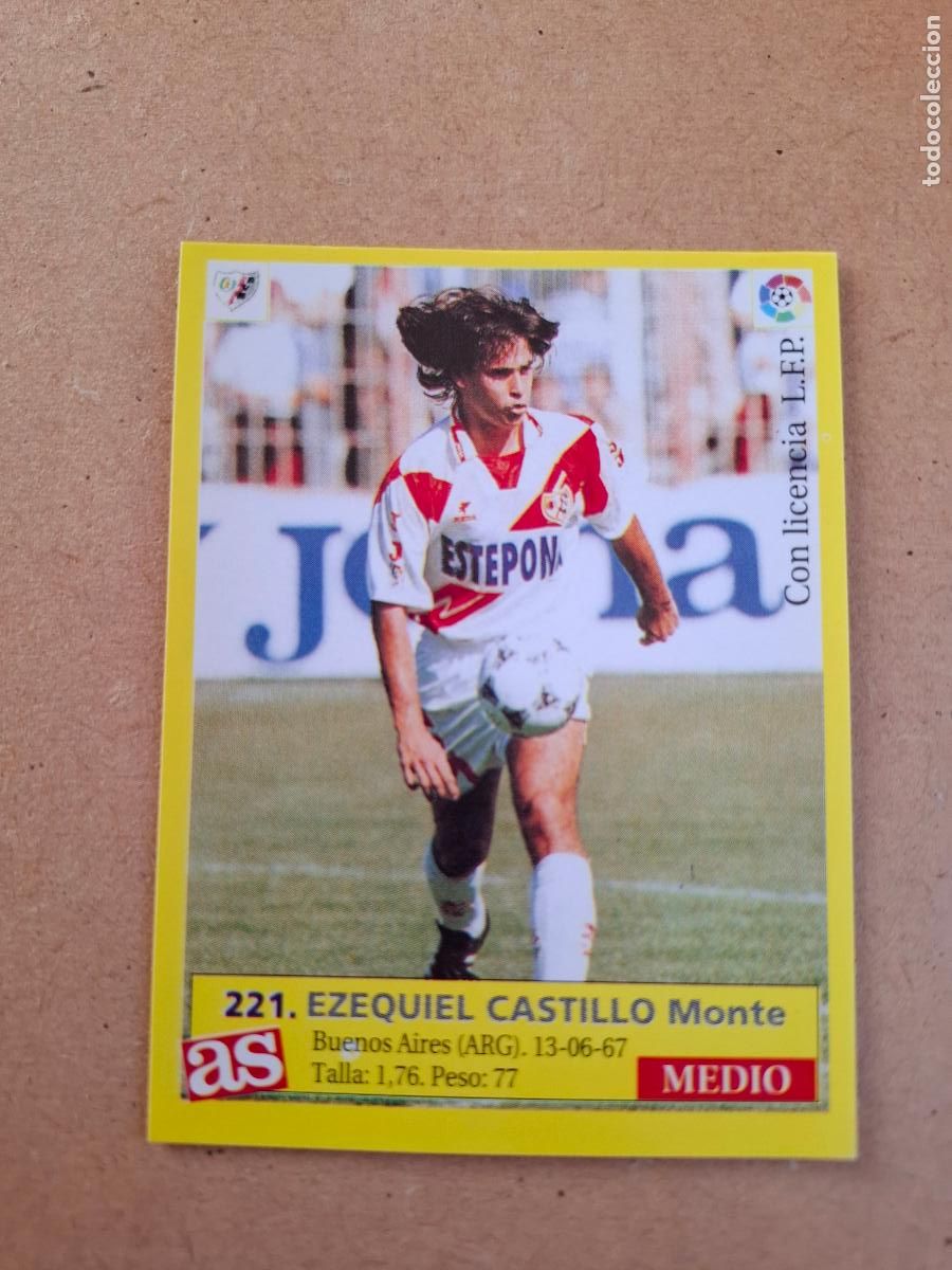 Cromos de f&uacute;tbol: LIGA 95 96 1995 1996 - AS - 221 EZEQUIEL CASTILLO - RAYO VALLECANO ( NUNCA PEGADO )