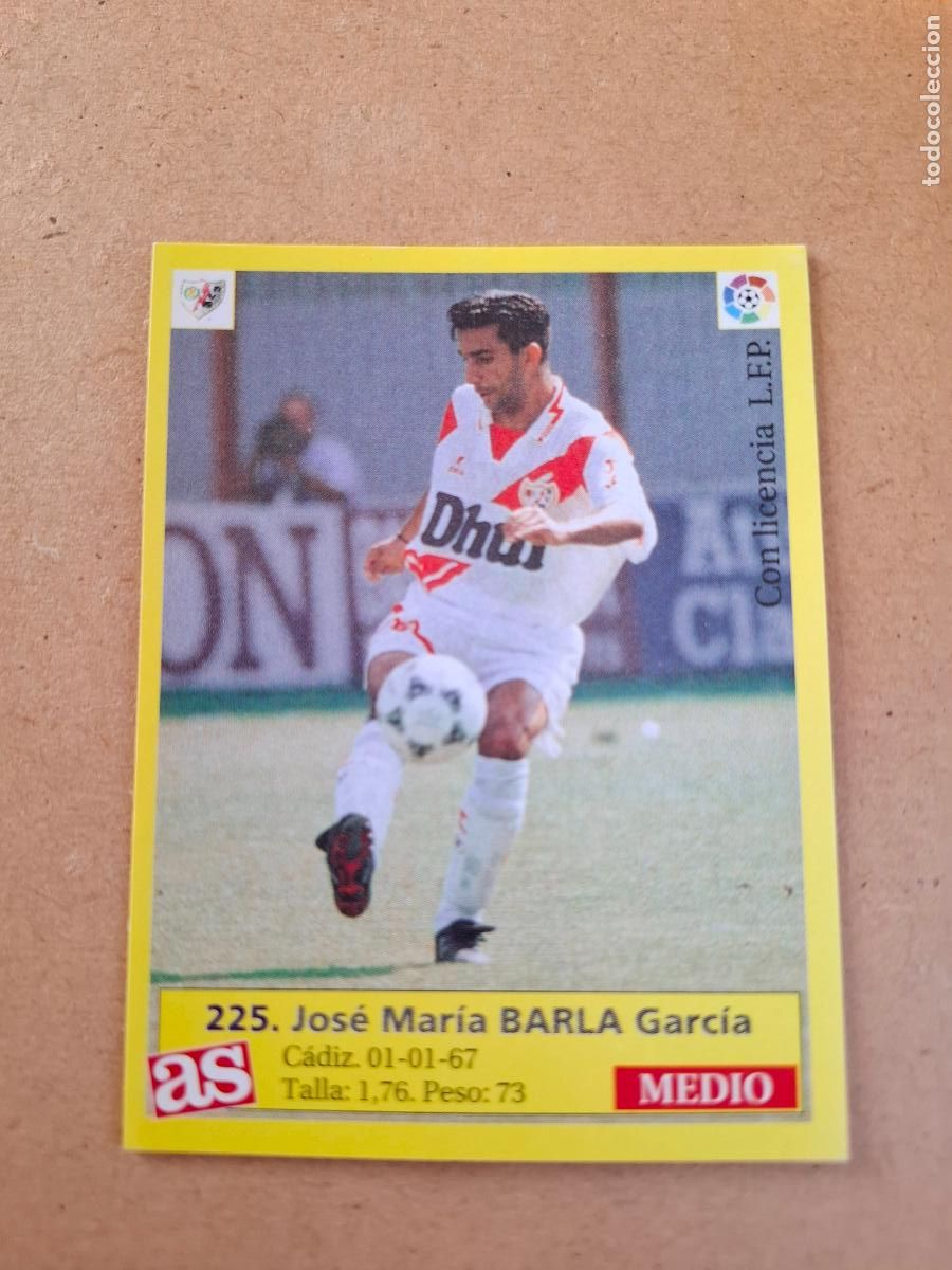 Cromos de f&uacute;tbol: LIGA 95 96 1995 1996 - AS - 225 BARLA - RAYO VALLECANO ( NUNCA PEGADO )