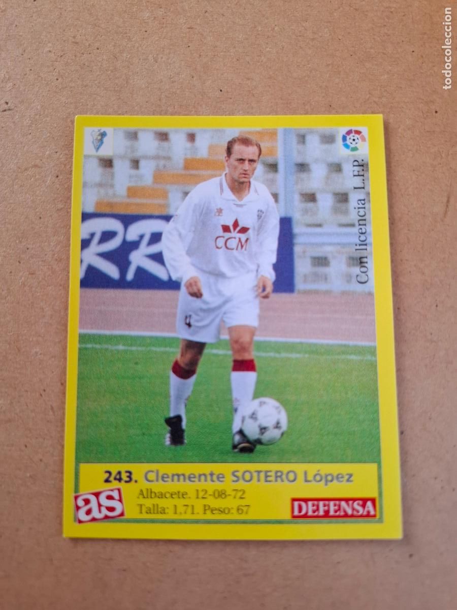 Cromos de f&uacute;tbol: LIGA 95 96 1995 1996 - AS - 243 SOTERO - ALBACETE BALOMPIE ( NUNCA PEGADO )