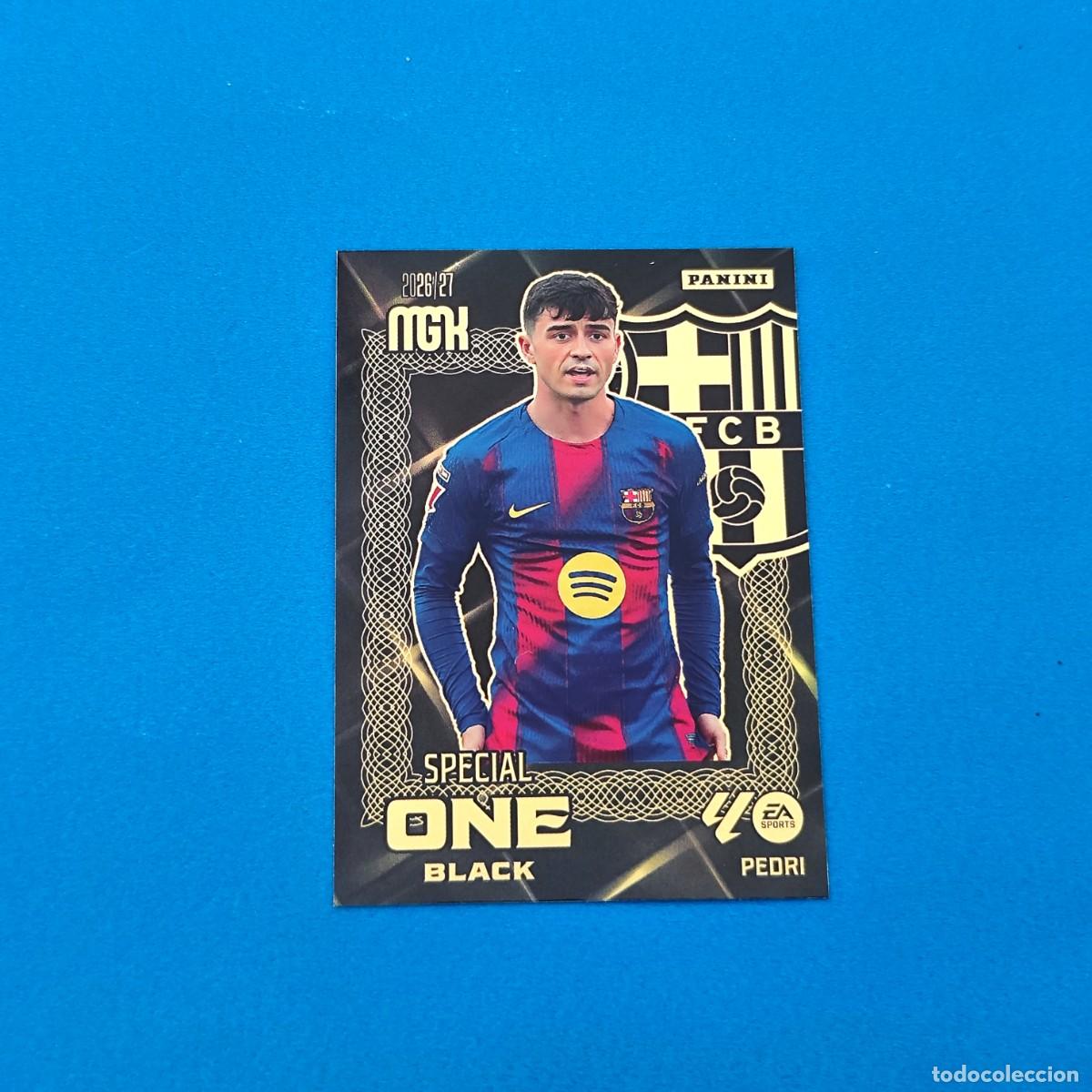 Cromos de f&uacute;tbol: Megacracks 2026 2027 / 26 27 Special One Black Pedri Barcelona