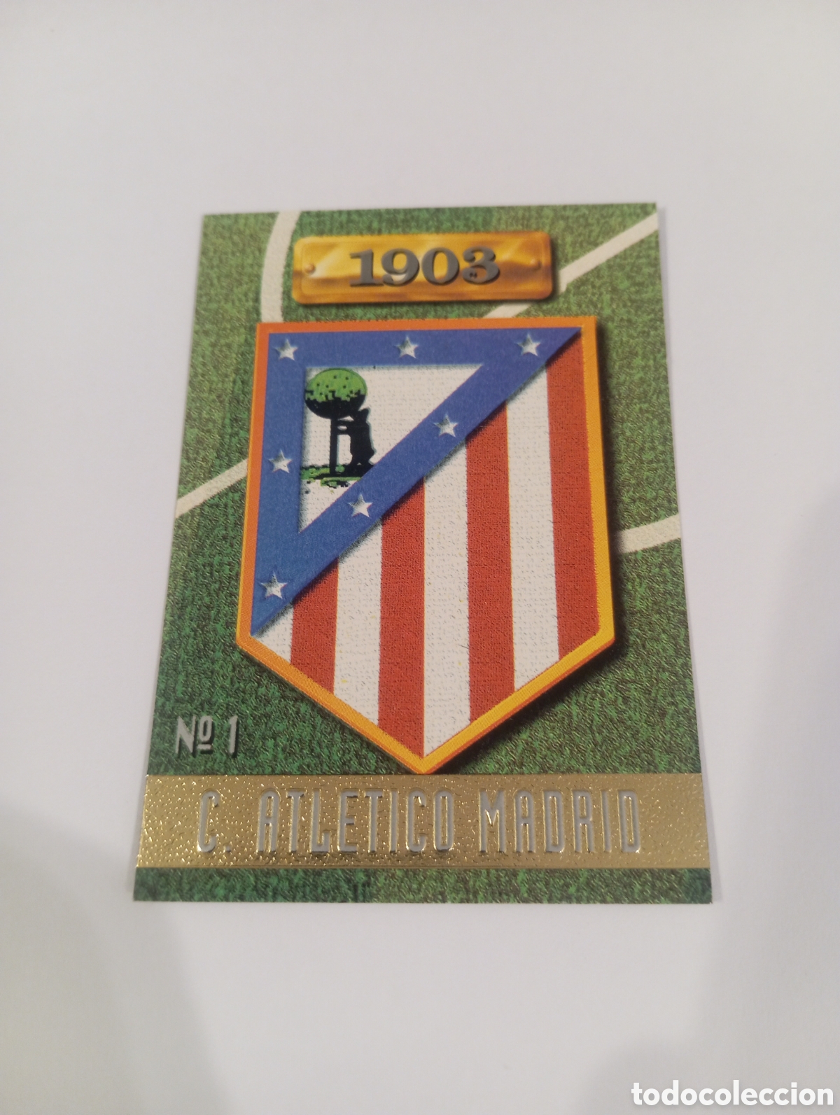 Cromos de f&uacute;tbol: 1 ESCUDO Atl&eacute;tico de Madrid 96 97 MUNDICROMO FICHAS LIGA 1996 1997