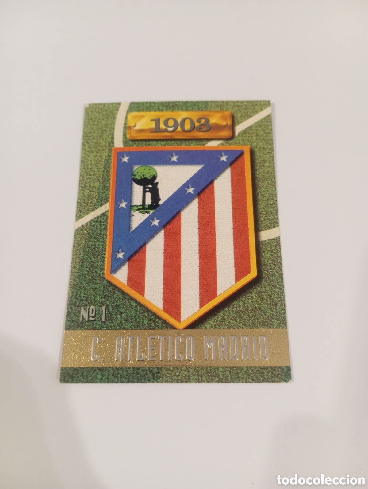 Cromos de f&uacute;tbol: 1 ESCUDO Atl&eacute;tico de Madrid 96 97 MUNDICROMO FICHAS LIGA 1996 1997